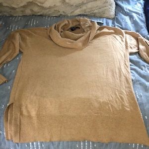 INC cowl neck camel sweater